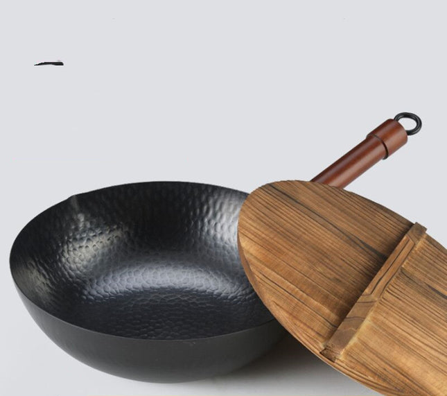Household Cedar Lid Non-stick Pan Uncoated Wok