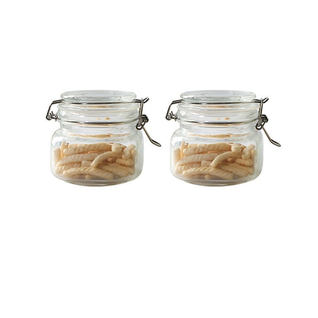 Round Glass Tea Jar Food Storage Box Preservation Container