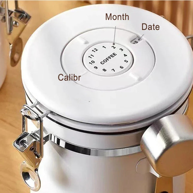 Stainless Steel Coffee Beans Sealed Jar Vacuum Storage Con